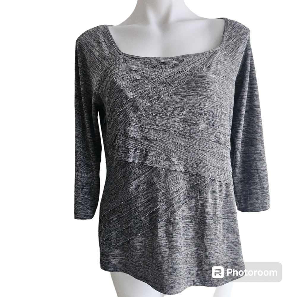 B Design Gray Blouse Size L